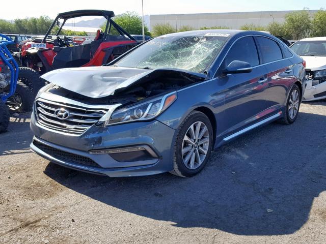 5NPE34AFXHH501094 - 2017 HYUNDAI SONATA SPO BLUE photo 2