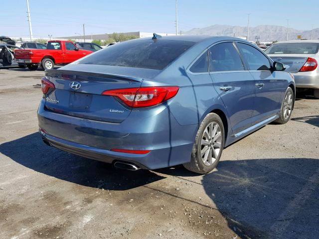 5NPE34AFXHH501094 - 2017 HYUNDAI SONATA SPO BLUE photo 4