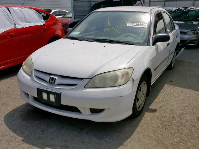 2HGES16385H608733 - 2005 HONDA CIVIC DX V WHITE photo 2