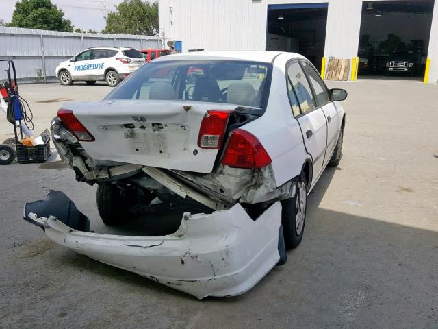 2HGES16385H608733 - 2005 HONDA CIVIC DX V WHITE photo 4