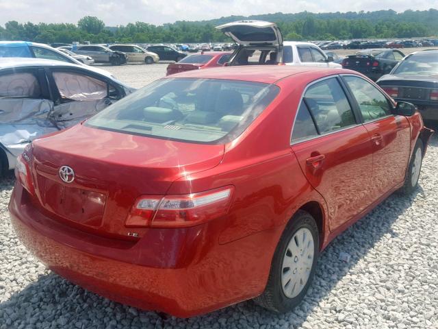 4T1BE46K29U290995 - 2009 TOYOTA CAMRY BASE RED photo 4