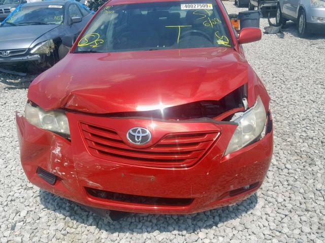 4T1BE46K29U290995 - 2009 TOYOTA CAMRY BASE RED photo 9