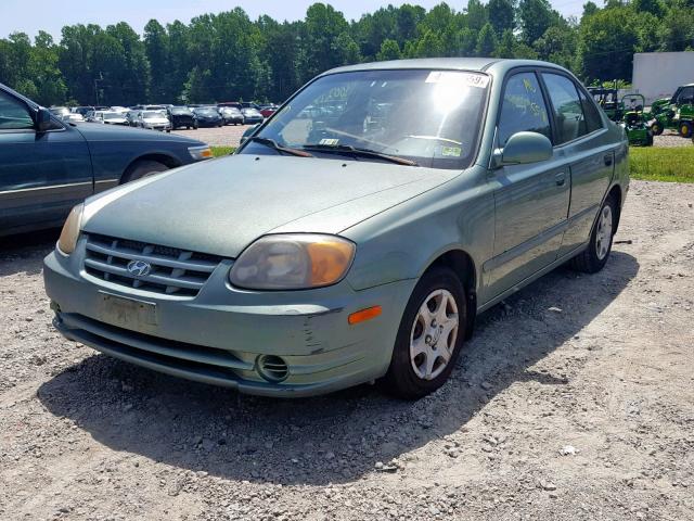 KMHCG45C95U597082 - 2005 HYUNDAI ACCENT GL GREEN photo 2