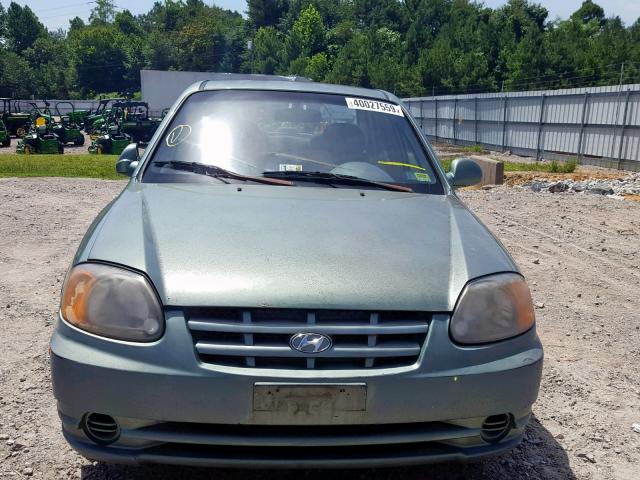 KMHCG45C95U597082 - 2005 HYUNDAI ACCENT GL GREEN photo 9