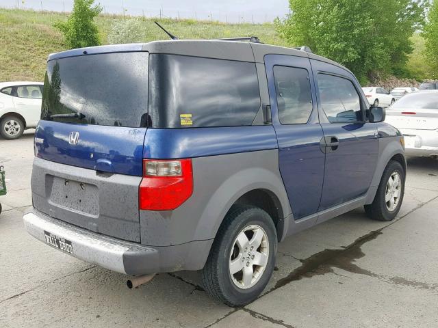 5J6YH28533L007612 - 2003 HONDA ELEMENT EX BLUE photo 4