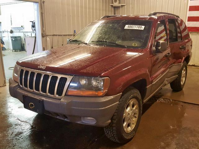 1J4GW38S42C172175 - 2002 JEEP GRAND CHER MAROON photo 2