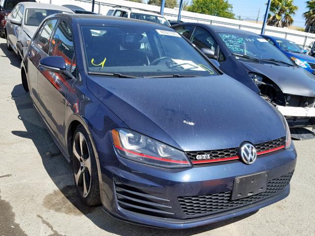 3VW4T7AU1GM066550 - 2016 VOLKSWAGEN GTI S/SE BLUE photo 1