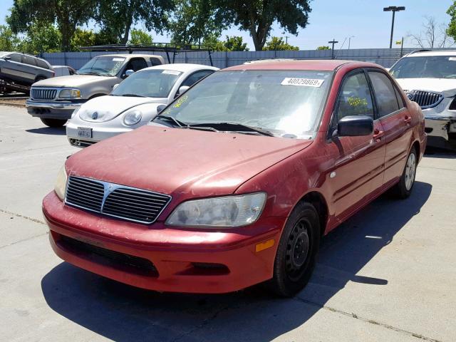 JA3AJ26E72U014973 - 2002 MITSUBISHI LANCER ES RED photo 2