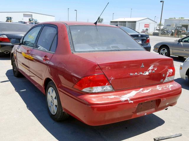 JA3AJ26E72U014973 - 2002 MITSUBISHI LANCER ES RED photo 3