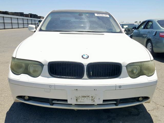 WBAGL63402DP55603 - 2002 BMW 745 I WHITE photo 9