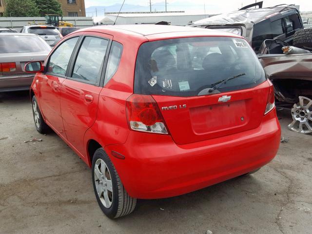 KL1TD666X6B650023 - 2006 CHEVROLET AVEO BASE Qırmızı foto 3