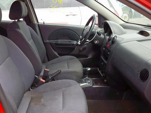 KL1TD666X6B650023 - 2006 CHEVROLET AVEO BASE Qırmızı foto 5