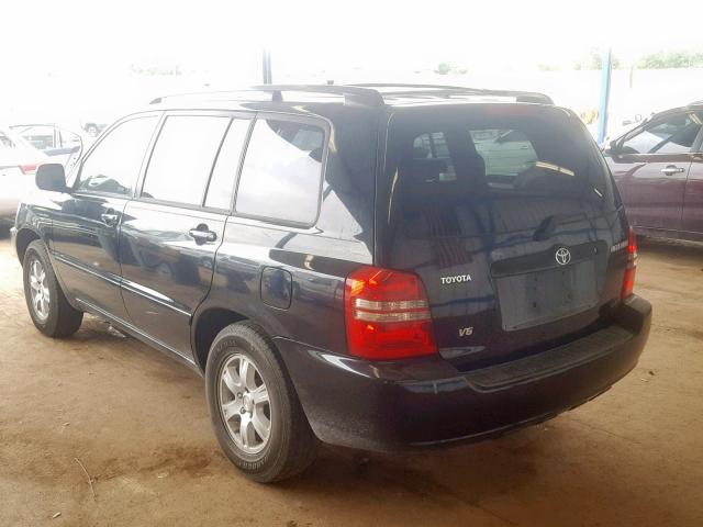 JTEGF21A920059319 - 2002 TOYOTA HIGHLANDER BLACK photo 3