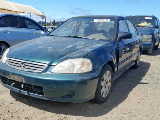 2HGEJ6617XH539728 - 1999 HONDA CIVIC BASE GREEN photo 2