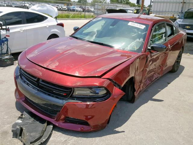 2C3CDXHG8JH224212 - 2018 DODGE CHARGER SX BURGUNDY photo 2