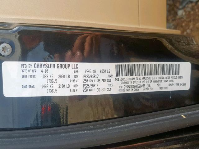 2V4RW3D10AR306090 - 2010 VOLKSWAGEN ROUTAN SE BLACK photo 10