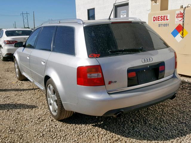 WAUXU64B32N052453 - 2002 AUDI S6 AVANT Q SILVER photo 3