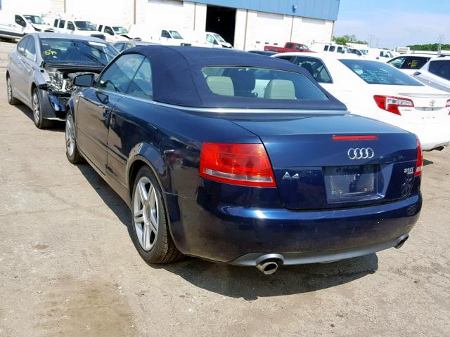 WAUDF48H07K032153 - 2007 AUDI A4 2.0T CA BLUE photo 3