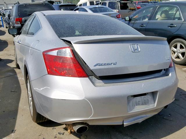 1HGCS22828A003706 - 2008 HONDA ACCORD EXL SILVER photo 3