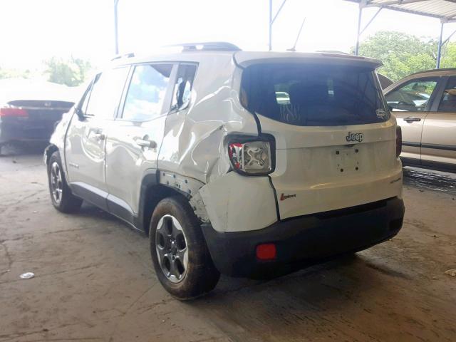 ZACCJAAT4GPD70428 - 2016 JEEP RENEGADE S WHITE photo 3