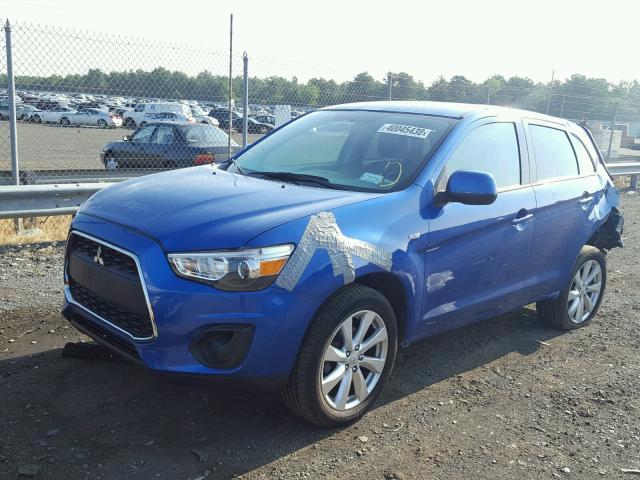 4A4AR3AW2FE049218 - 2015 MITSUBISHI OUTLANDER BLUE photo 2