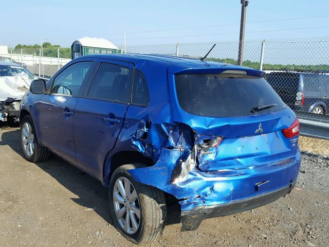 4A4AR3AW2FE049218 - 2015 MITSUBISHI OUTLANDER BLUE photo 3