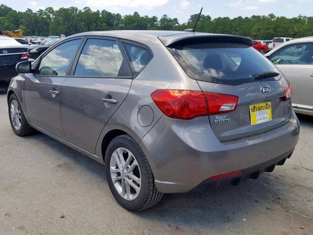 KNAFU5A29C5478210 - 2012 KIA FORTE EX GRAY photo 3