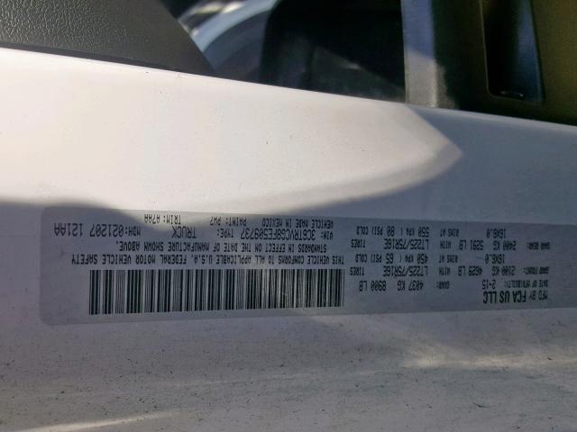 3C6TRVCG8FE509737 - 2015 RAM PROMASTER 白色 照片 10