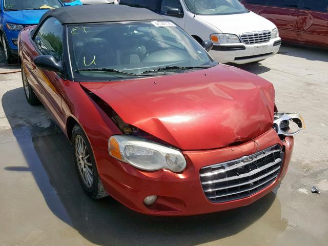 1C3EL55R54N253636 - 2004 CHRYSLER SEBRING LX RED photo 1