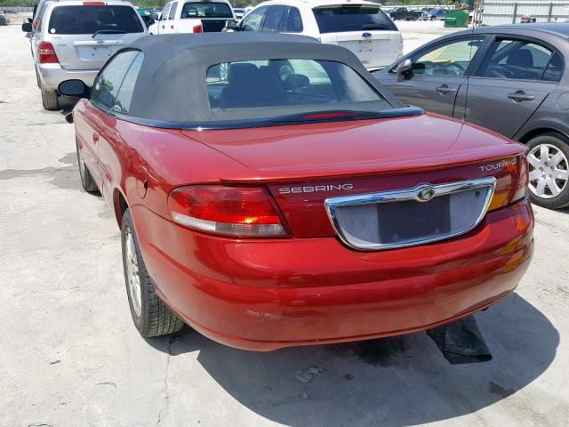 1C3EL55R54N253636 - 2004 CHRYSLER SEBRING LX RED photo 3