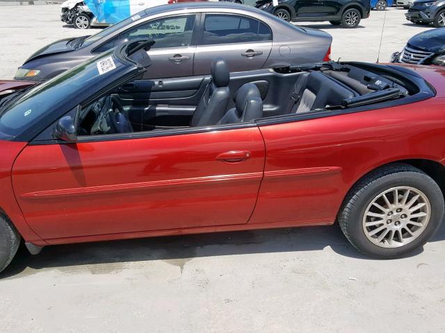 1C3EL55R54N253636 - 2004 CHRYSLER SEBRING LX RED photo 9