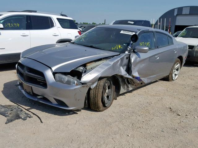 2C3CDXAT7EH156191 - 2014 DODGE CHARGER PO SILVER photo 2