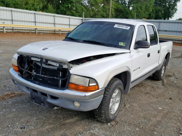 1B7GL2AN41S213566 - 2001 DODGE DAKOTA QUA WHITE photo 2