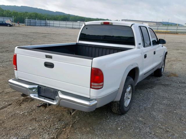 1B7GL2AN41S213566 - 2001 DODGE DAKOTA QUA WHITE photo 4