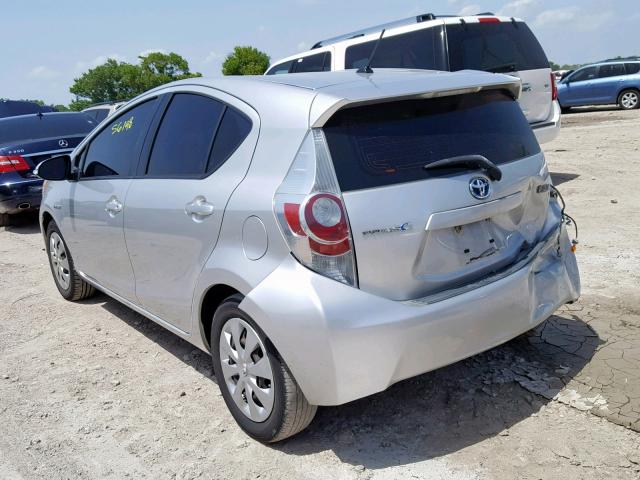 JTDKDTB37C1520006 - 2012 TOYOTA PRIUS C SILVER photo 3