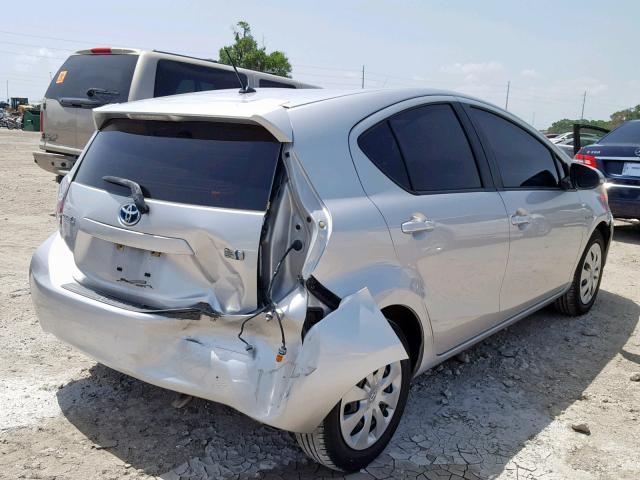 JTDKDTB37C1520006 - 2012 TOYOTA PRIUS C SILVER photo 4