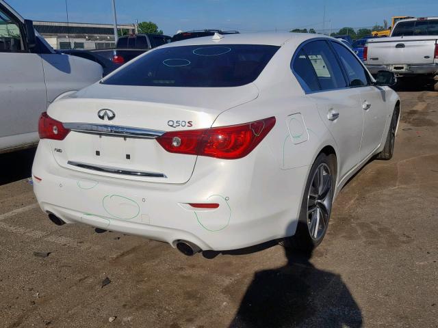 JN1BV7ARXEM689824 - 2014 INFINITI Q50 BASE WHITE photo 4