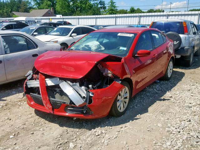 1C3CDFBB6ED815407 - 2014 DODGE DART SXT RED photo 2