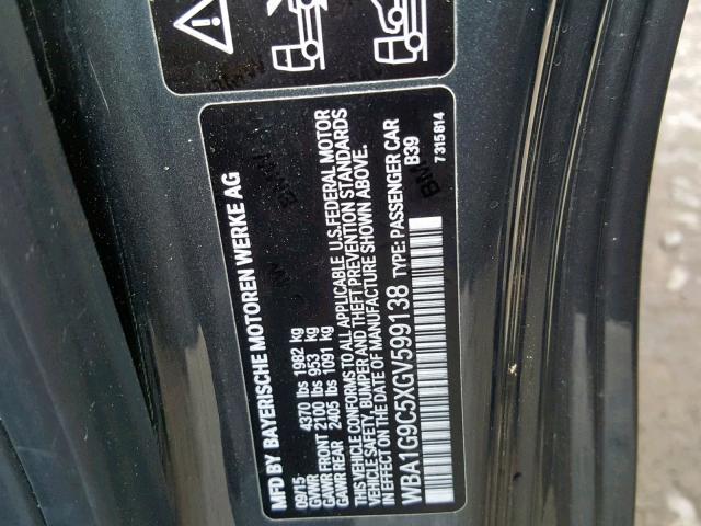 WBA1G9C5XGV599138 - 2016 BMW 228 XI GRAY photo 10