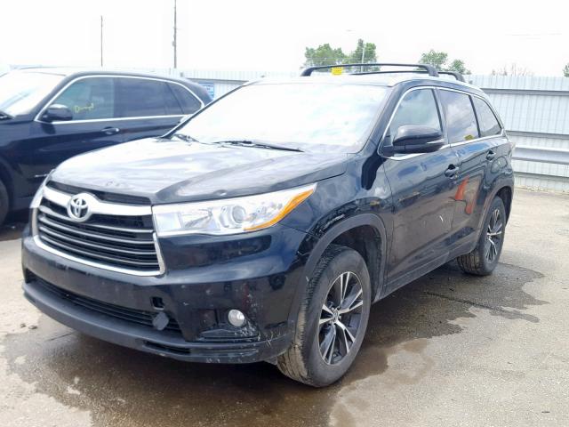 5TDKKRFH2GS506585 - 2016 TOYOTA HIGHLANDER BLACK photo 2