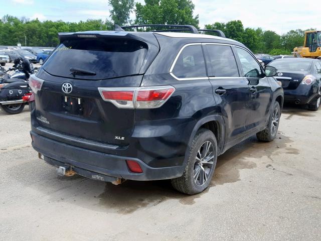 5TDKKRFH2GS506585 - 2016 TOYOTA HIGHLANDER BLACK photo 4