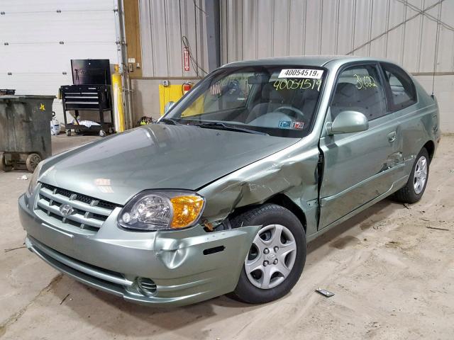 KMHCG35C83U243092 - 2003 HYUNDAI ACCENT GL GRAY photo 2