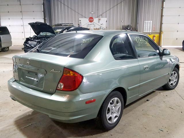 KMHCG35C83U243092 - 2003 HYUNDAI ACCENT GL GRAY photo 4