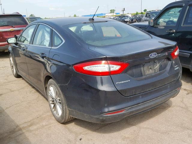 3FA6P0HD4ER346224 - 2014 FORD FUSION SE BLACK photo 3