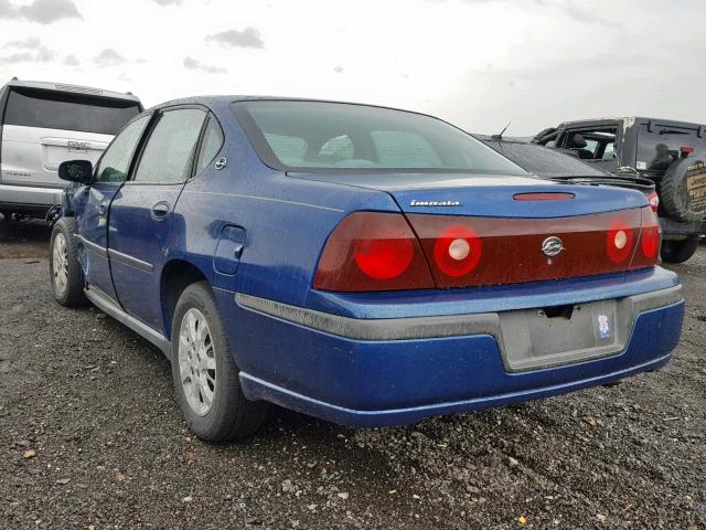 2G1WF52E749193363 - 2004 CHEVROLET IMPALA BLUE photo 3