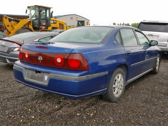 2G1WF52E749193363 - 2004 CHEVROLET IMPALA BLUE photo 4