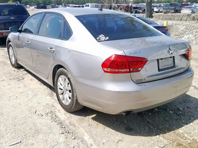 1VWAP7A37CC007013 - 2012 VOLKSWAGEN PASSAT S GRAY photo 3