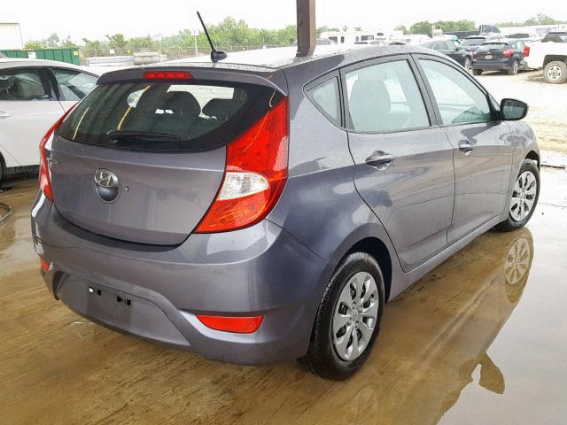 KMHCT5AE6HU304946 - 2017 HYUNDAI ACCENT SE CHARCOAL photo 4