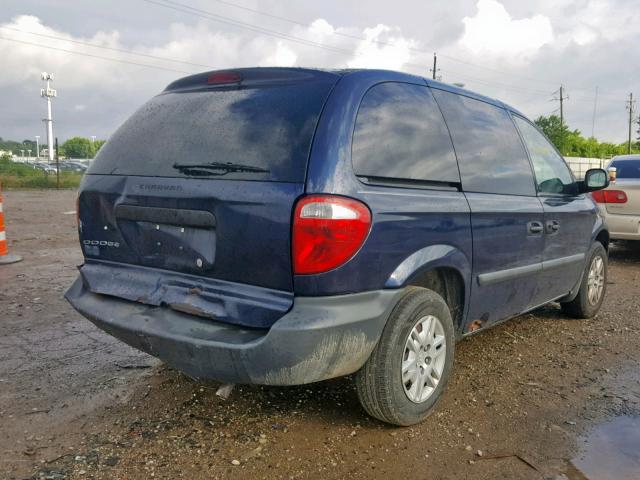 1D4GP25B56B591507 - 2006 DODGE CARAVAN SE BLUE photo 4