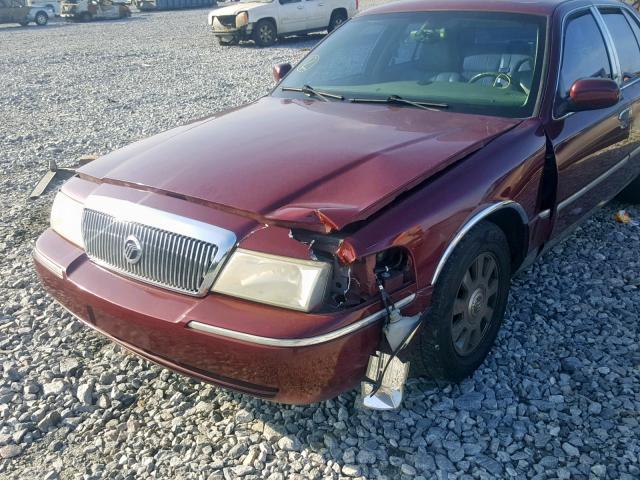 2MEFM75W94X669622 - 2004 MERCURY GRAND MARQ BURGUNDY photo 9